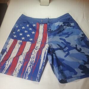 Freedom Industries Men's Swim Shorts Trunks Size 32 USA FLAG